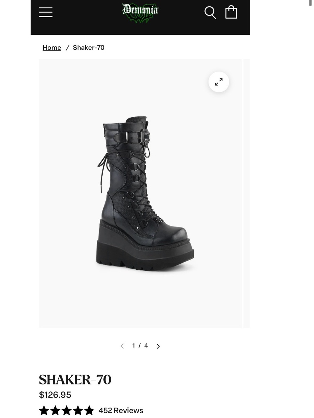 Demonia High Rise Shaker Boots - Rave Combat - Picture 7 of 7